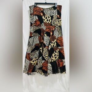 Ruby‎ Rd Skirt Elastic Waist Pull-On Women's Multicolor Polyester Skirt Size 12